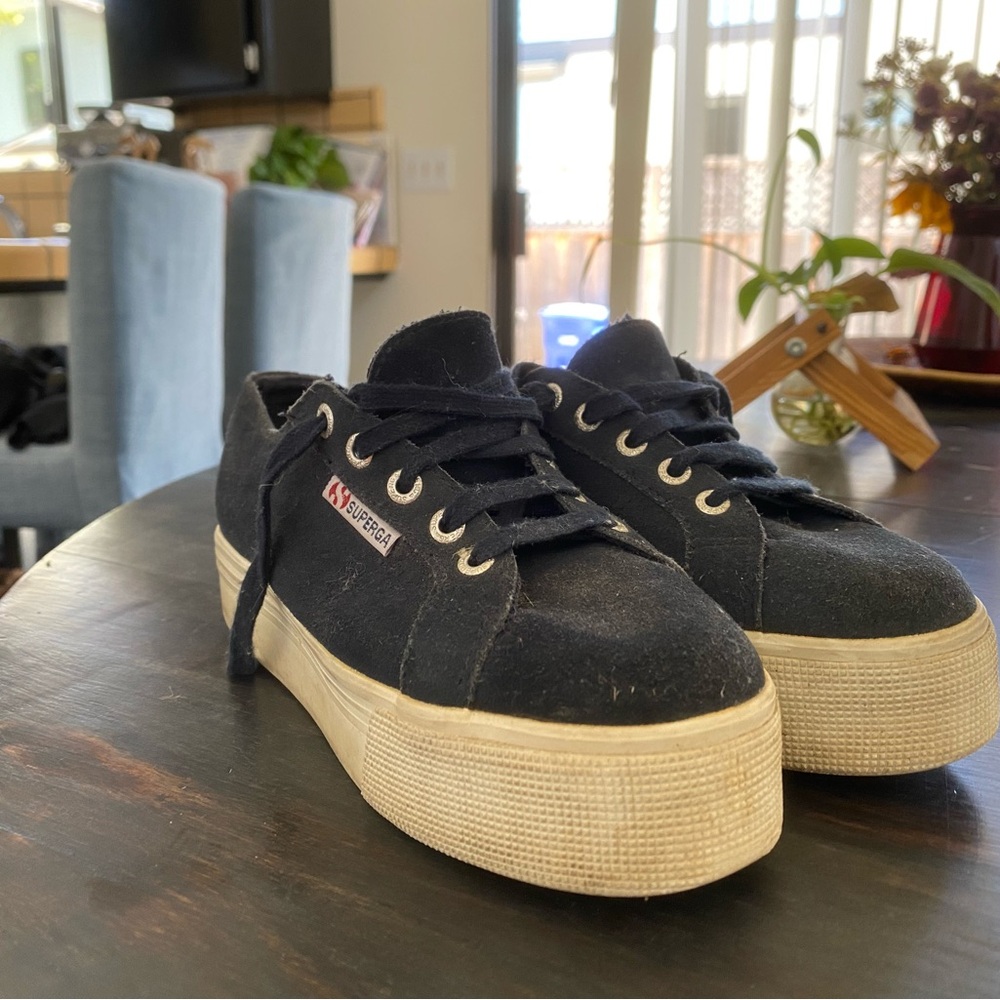 Superga Women's Navy Platform Sneakers